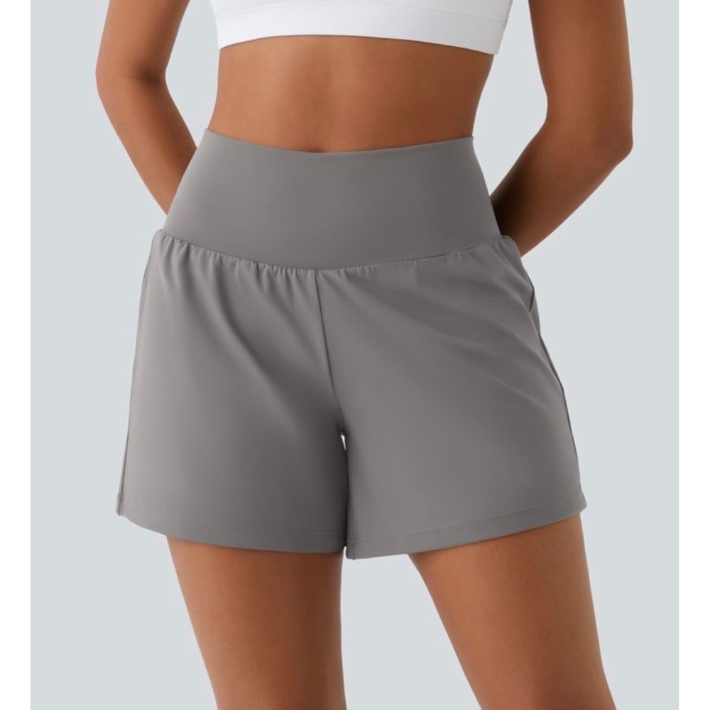 Halara SoftlyZero Airy Super High Waisted L 2-in-1 InstantCool Yoga Shorts 5''